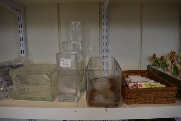 ALL ONE MONEY! Shelf Lot of Various Items Including Water Globes, Fertilizer and Skipping Fairies! BUYER MUST REMOVE. Shelf: 167x12. (greenhouse) - Image 5 of 10