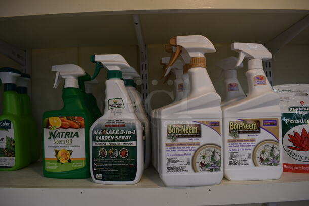 ALL ONE MONEY! Shelf Lot of Various Items Including Water Globes, Fertilizer and Skipping Fairies! BUYER MUST REMOVE. Shelf: 167x12. (greenhouse) - Image 9 of 10