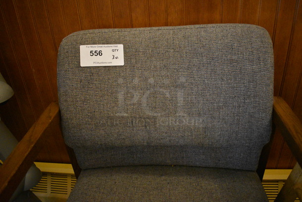 3 Various Items; Wooden Stool, Metal Stool and Gray Chair. Includes 23x22x3. 3 Times Your Bid! (ballroom) - Image 4 of 5