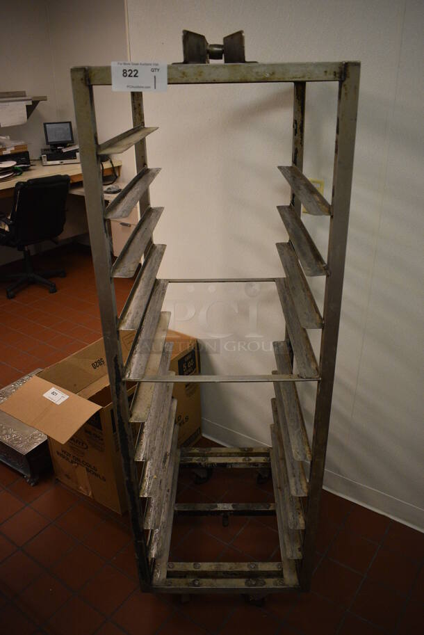 Metal Commercial Pan Transport Rack w/ Top Guide for Rack Oven on Commercial Casters. 21x26x64.5. (icing kitchen)