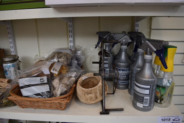 ALL ONE MONEY! Shelf Lot of Various Items Including Flower Pots! BUYER MUST REMOVE. Shelf: 167x12. (greenhouse) - Image 2 of 8