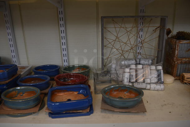 ALL ONE MONEY! Shelf Lot of Various Items Including Flower Pots! BUYER MUST REMOVE. Shelf: 167x12. (greenhouse) - Image 4 of 8