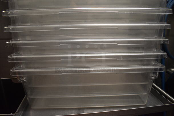 ALL ONE MONEY! Lot of 15 Clear Poly Bins! 18x26x9. (kitchen) - Image 2 of 3