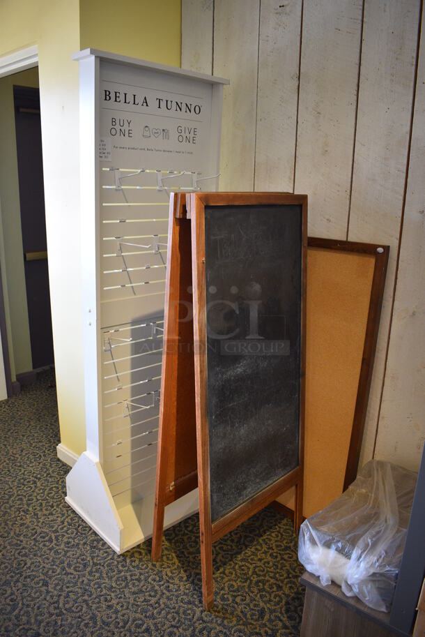 ALL ONE MONEY! Lot of 7 Various Items Including Racks, Shelving Unit, Mirror, Sidewalk Sign! Includes 36x12x78. (yellow clothing store) - Image 6 of 6