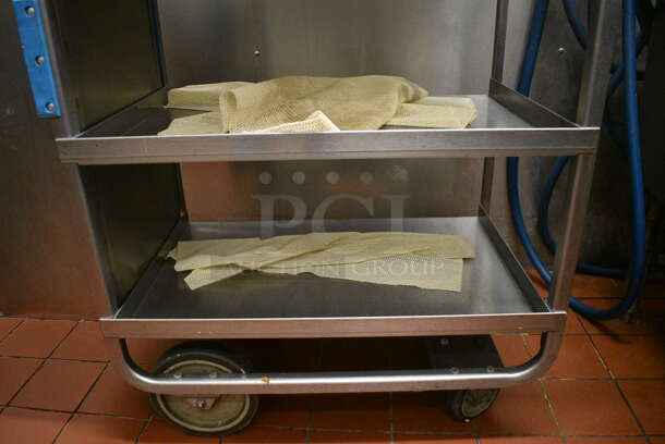 Stainless Steel Commercial 3 Tier Cart w/ Attached Trash Can and Push Handle on Commercial Casters. Does Not Include Contents. 41x20x34.5. (kitchen) - Image 3 of 5