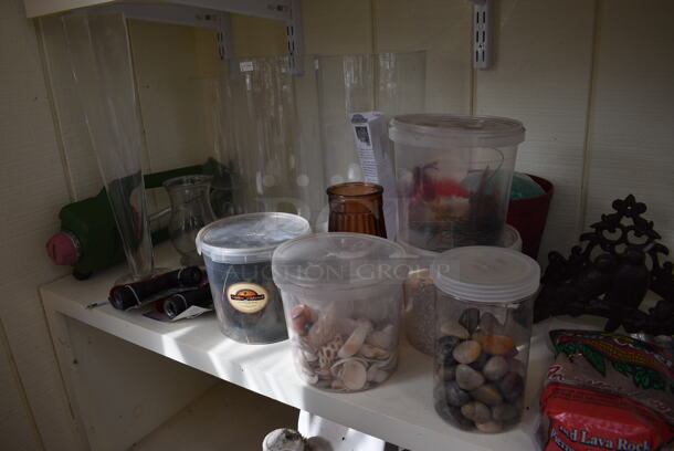 ALL ONE MONEY! Shelf Lot of Various Items Including Spray Bottles, Moss, Glass Jars! BUYER MUST REMOVE. Shelf: 167x12. (greenhouse) - Image 8 of 8