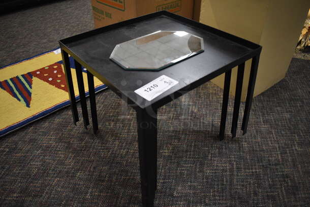 3 Black Metal End Tables. Includes 17.5x17.5x14. 3 Times Your Bid! (garden center) - Image 2 of 3