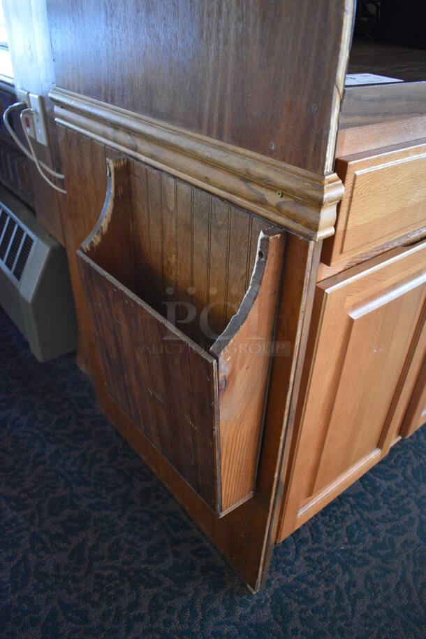 Wooden Cabinet w/ 2 Drawers, 2 Doors and Over Shelf. Does Not Include Contents. 40x26x73. (back dining room) - Image 7 of 7