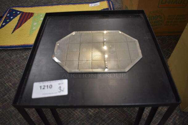 3 Black Metal End Tables. Includes 17.5x17.5x14. 3 Times Your Bid! (garden center) - Image 3 of 3