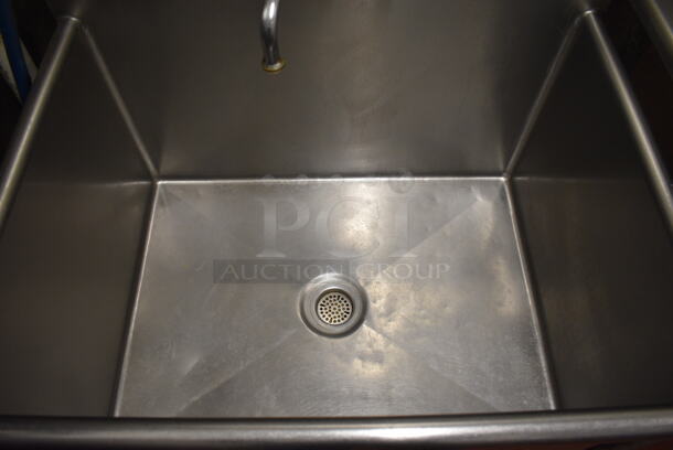 Stainless Steel Commercial Single Bay Sink w/ Faucet and Handles. 39.5x30.5x41. (kitchen) - Image 4 of 5