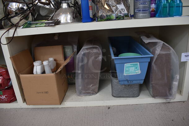 ALL ONE MONEY! Shelf Lot of Various Items Including Watering Cans! BUYER MUST REMOVE. Shelf: 167x12. (greenhouse) - Image 2 of 7