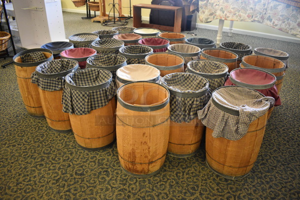 ALL ONE MONEY! Lot of 28 Barrels! 11x11x18. (yellow clothing store) - Image 3 of 4