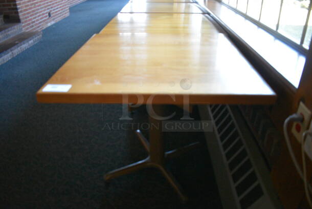 6 Wooden Tables on Metal Table Base. 36x36x30. 6 Times Your Bid! (back dining room) - Image 3 of 3