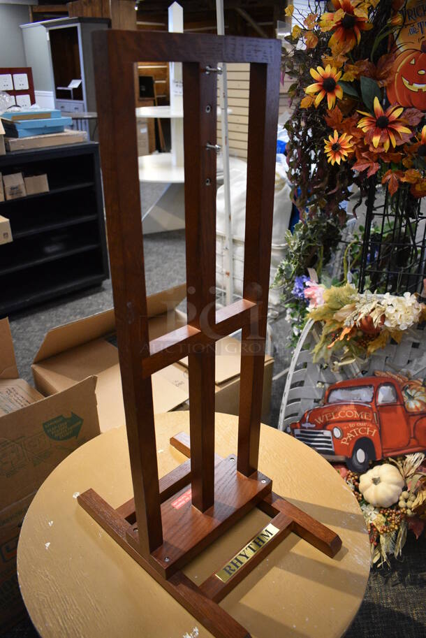 2 Wooden Items; Rack and Round Table. 24x24x24, 10x16x30. 2 Times Your Bid! (garden center) - Image 3 of 3