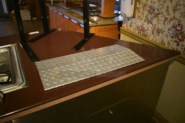 Portable Buffet Station w/ 2 Double Well Steam Tables, 2 Sneeze Guards and Wooden Exterior on Commercial Casters. BUYER MUST REMOVE. 158x42x59. Unit Was In Working Condition When Restaurant Closed. (buffet) - Image 7 of 10