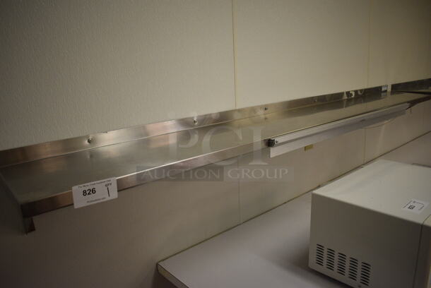 Stainless Steel Commercial Wall Mount Shelf. BUYER MUST REMOVE. 96x12x10. (icing kitchen)