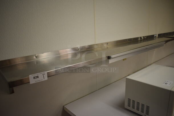 Stainless Steel Commercial Wall Mount Shelf. BUYER MUST REMOVE. 96x12x10. (icing kitchen) - Image 1 of 2