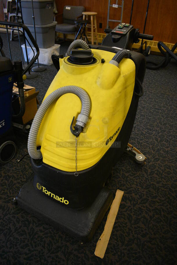 Tornado Yellow and Black Commercial Floor Cleaning Machine. 35x40x43. Unit Was In Working Condition When Restaurant Closed. (ballroom) - Image 3 of 9