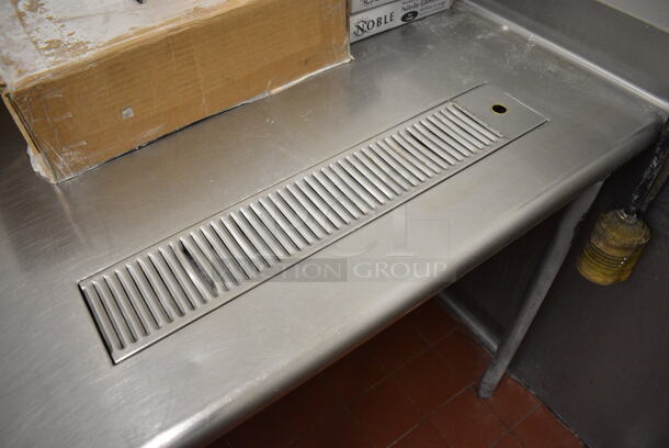 Stainless Steel Commercial Table / Soda Station w/ Drip Tray, Back Splash and Side Splash Guard. 89x30x43. (kitchen) - Image 4 of 4