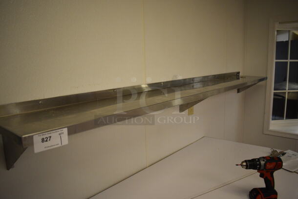 Stainless Steel Commercial Wall Mount Shelf. BUYER MUST REMOVE. 96x12x10. (icing kitchen)