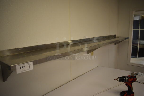 Stainless Steel Commercial Wall Mount Shelf. BUYER MUST REMOVE. 96x12x10. (icing kitchen) - Image 1 of 2