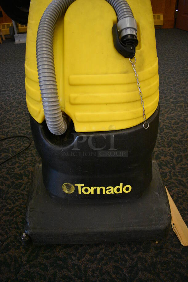 Tornado Yellow and Black Commercial Floor Cleaning Machine. 35x40x43. Unit Was In Working Condition When Restaurant Closed. (ballroom) - Image 8 of 9