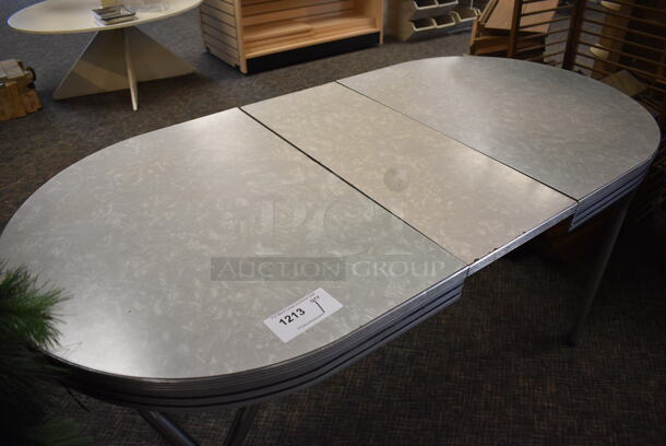 Gray Oval Table. 60x30x30. (garden center) - Image 3 of 3