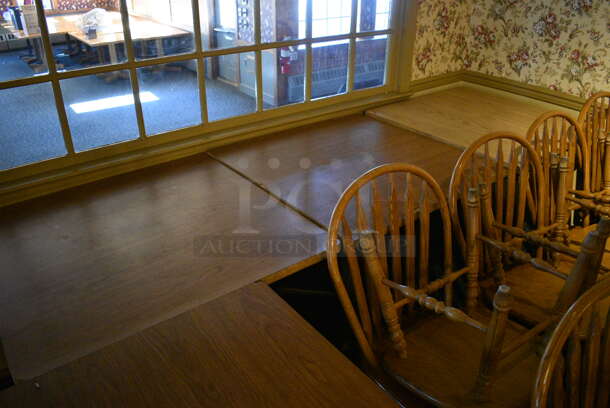 4 Wooden Tables w/ 16 Wooden Dining Chairs. 36x36x30. 18x17.5x37.5. 4 Times Your Bid! (main dining room) - Image 3 of 5