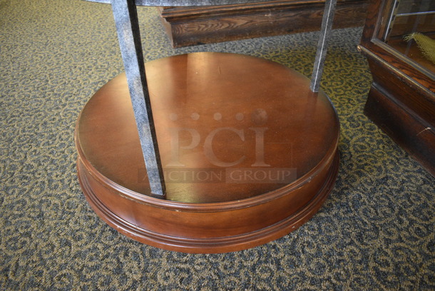 Metal and Wooden Shelving Unit w/ Glass Shelves and Jewelry. BUYER MUST REMOVE. 32x32x88. (yellow clothing store) - Image 2 of 6