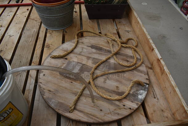 Wooden Stands w/ Contents Including Metal Buckets. BUYER MUST REMOVE. 72.5x72.5x28.5. (greenhouse) - Image 3 of 6