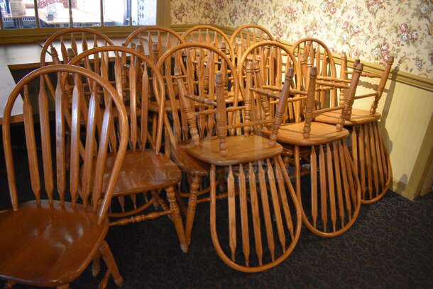 4 Wooden Tables w/ 16 Wooden Dining Chairs. 36x36x30. 18x17.5x37.5. 4 Times Your Bid! (main dining room) - Image 5 of 5