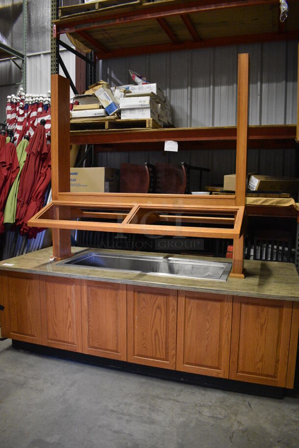 Wood Pattern Buffet Table. 102x42x101. (warehouse)