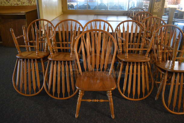 4 Wooden Tables w/ 16 Wooden Dining Chairs. 36x36x30. 18x17.5x37.5. 4 Times Your Bid! (main dining room)