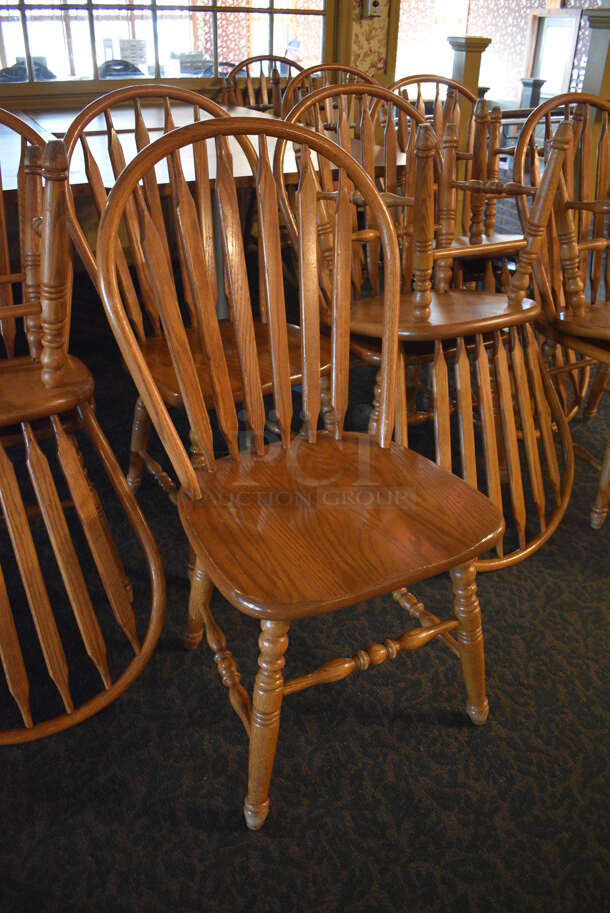 4 Wooden Tables w/ 16 Wooden Dining Chairs. 36x36x30. 18x17.5x37.5. 4 Times Your Bid! (main dining room) - Image 2 of 4