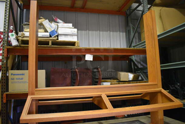 Wood Pattern Buffet Table. 102x42x101. (warehouse) - Image 3 of 5