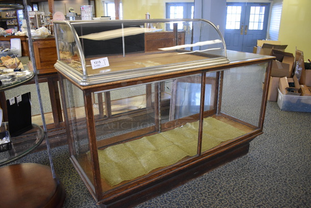 Glass Merchandising Case w/ Small Top Case. BUYER MUST REMOVE. 48x27x13, 73x26x42. (yellow clothing store) - Image 2 of 5