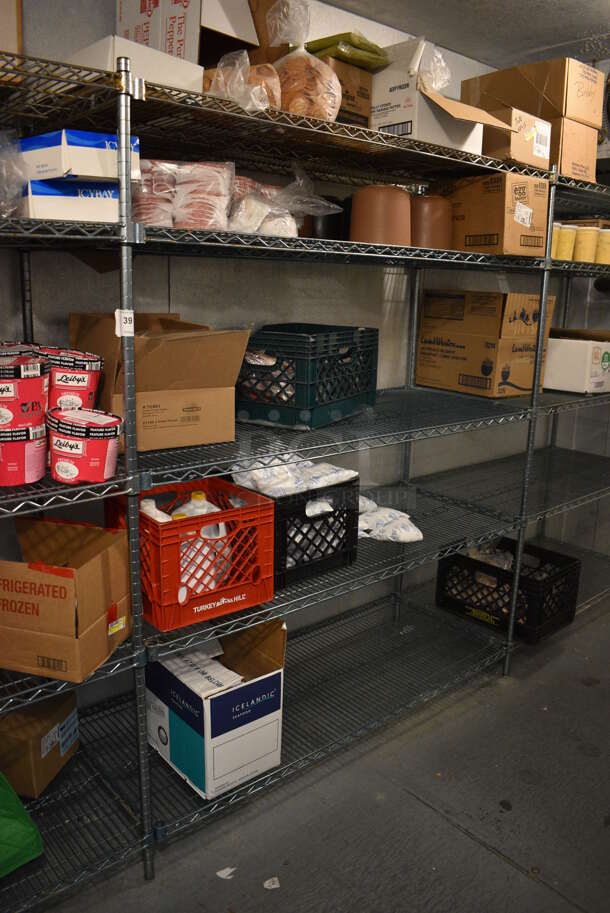Gray Metal Three Section Five Tier Shelving Unit. Does Not Include Contents. BUYER MUST DISMANTLE. PCI CANNOT DISMANTLE FOR SHIPPING. PLEASE CONSIDER FREIGHT CHARGES.
168x24x74. (kitchen) - Image 3 of 4