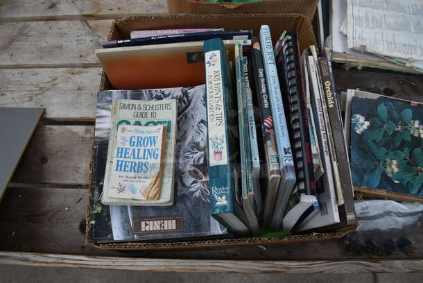 Wooden Stands w/ Contents Including Books. BUYER MUST REMOVE. 72.5x72.5x28.5. (greenhouse) - Image 3 of 7