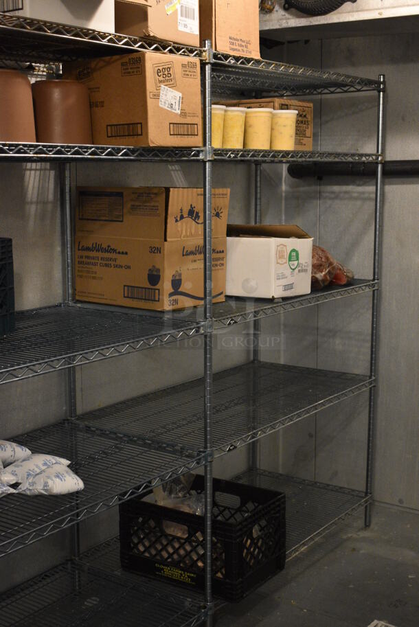 Gray Metal Three Section Five Tier Shelving Unit. Does Not Include Contents. BUYER MUST DISMANTLE. PCI CANNOT DISMANTLE FOR SHIPPING. PLEASE CONSIDER FREIGHT CHARGES.
168x24x74. (kitchen) - Image 4 of 4