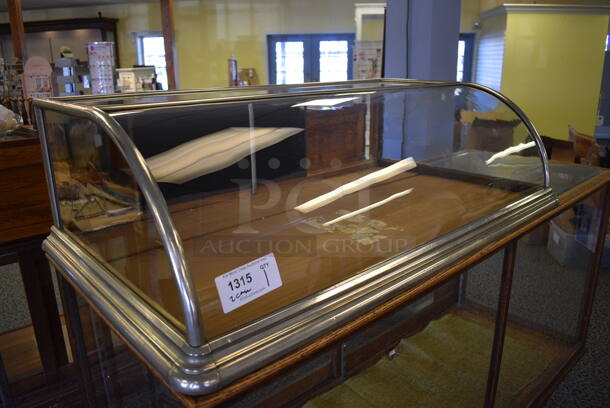 Glass Merchandising Case w/ Small Top Case. BUYER MUST REMOVE. 48x27x13, 73x26x42. (yellow clothing store) - Image 4 of 5