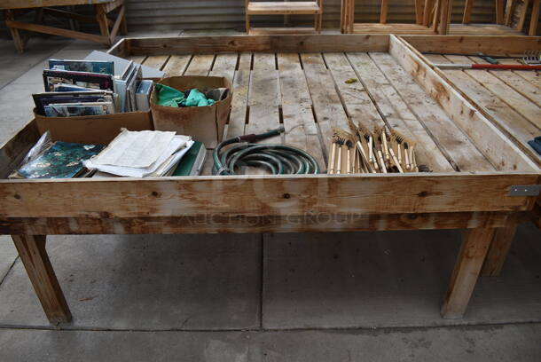 Wooden Stands w/ Contents Including Books. BUYER MUST REMOVE. 72.5x72.5x28.5. (greenhouse) - Image 7 of 7