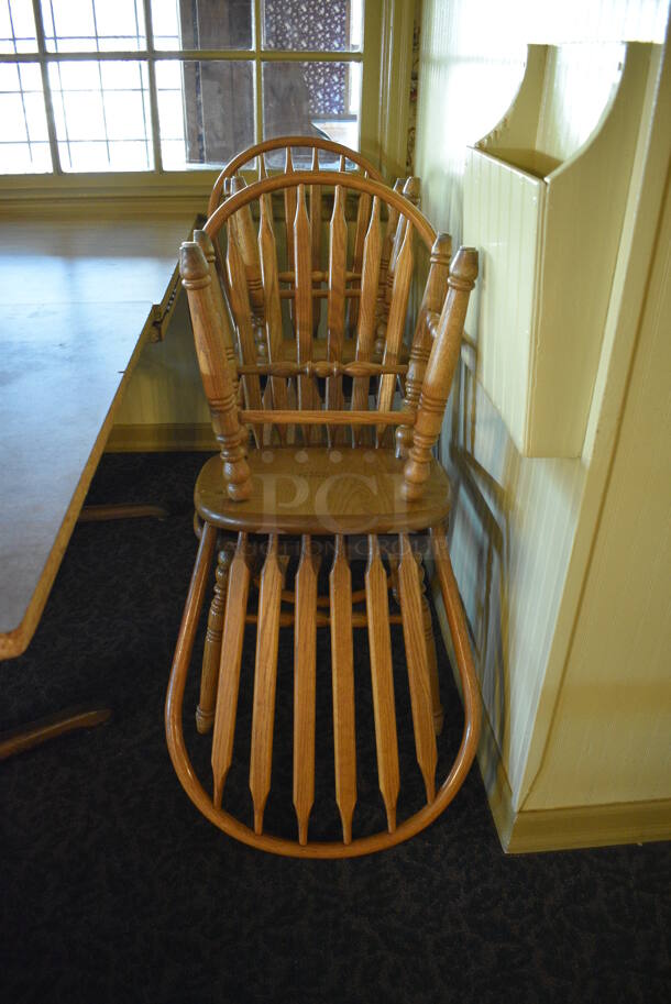2 Wooden Tables w/ 8 Wooden Dining Chairs. 36x36x30. 18x17.5x37.5. 2 Times Your Bid! (main dining room) - Image 2 of 5
