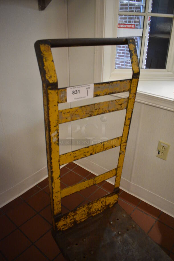 Yellow Metal Cart w/ Push Handle on Commercial Casters. 16x39.5x42.5. (icing kitchen) - Image 3 of 4