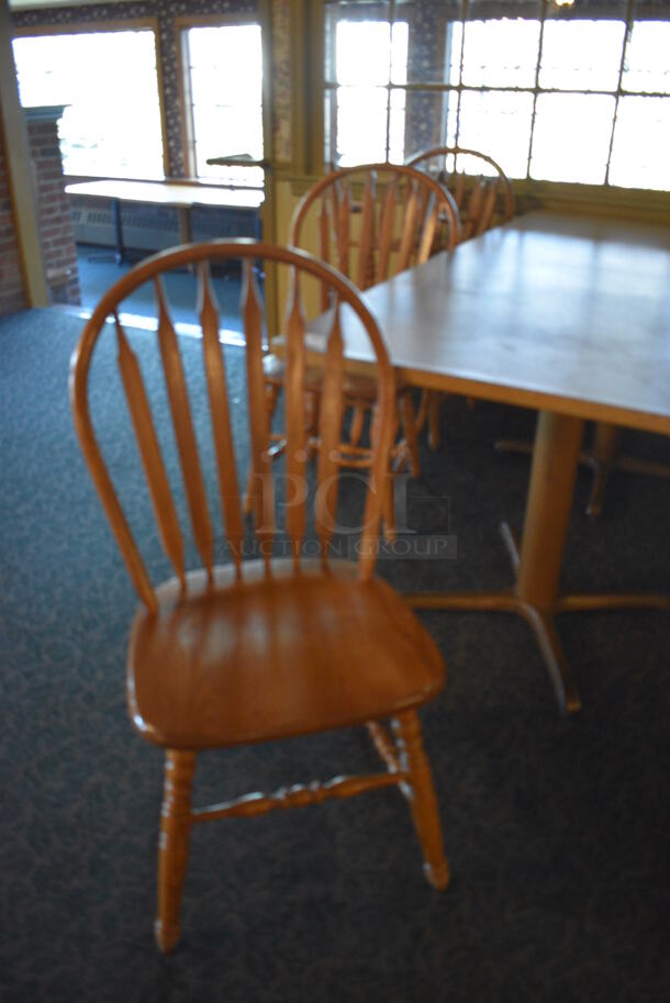 2 Wooden Tables w/ 8 Wooden Dining Chairs. 36x36x30. 18x17.5x37.5. 2 Times Your Bid! (main dining room) - Image 3 of 5