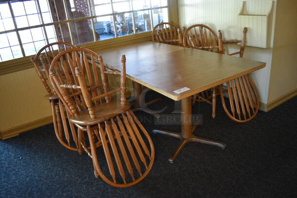 2 Wooden Tables w/ 8 Wooden Dining Chairs. 36x36x30. 18x17.5x37.5. 2 Times Your Bid! (main dining room) - Image 5 of 5