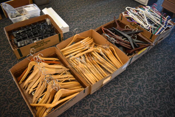 ALL ONE MONEY! Lot of 4 Boxes of Various Hangers! Includes 17x1x9. (ballroom) - Image 6 of 6