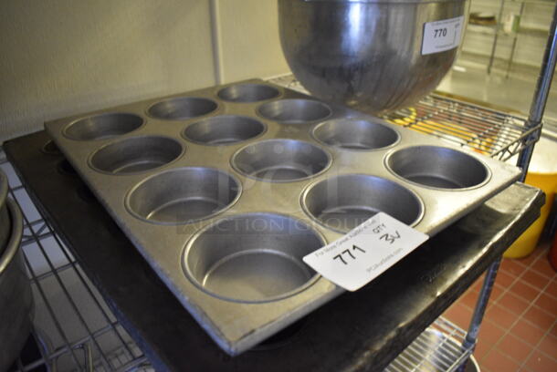 3 Various Metal Muffin Baking Pans; 24 Cup and 12 Cup. 15.5x20.5x2, 18x26x1.5. 3 Times Your Bid! (bakery kitchen) - Image 2 of 3