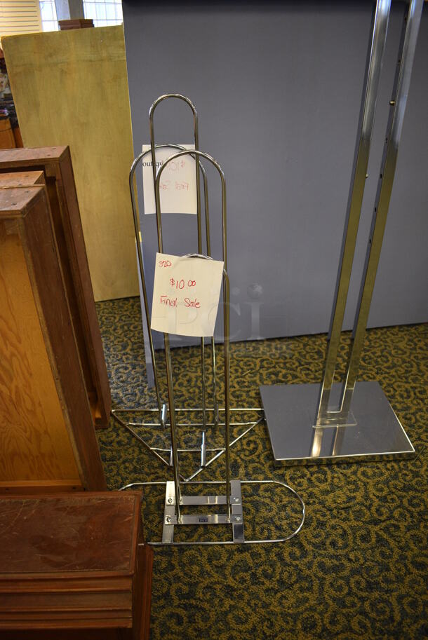 ALL ONE MONEY! Lot of Various Items Including Mirror, Stands, Wooden Drawers and Metal Racks! Includes 19x16x60 Mirror. (yellow clothing store) - Image 5 of 6