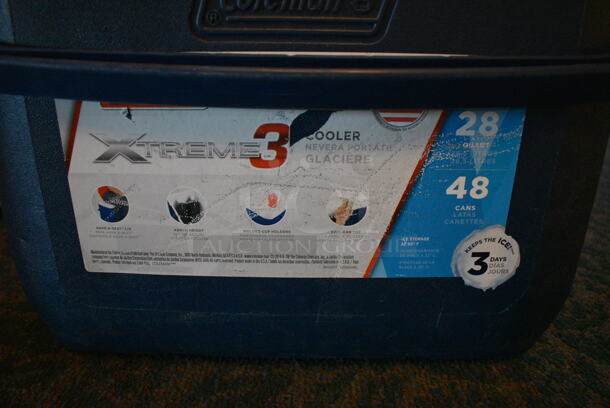 Coleman Blue and White Poly Portable Cooler. 17x12x15.5. (main dining room) - Image 2 of 5
