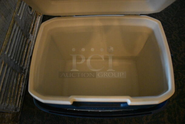 Coleman Blue and White Poly Portable Cooler. 17x12x15.5. (main dining room) - Image 4 of 5